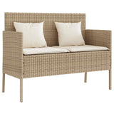 Vidaxl tuinbank met kussens poly rattan beige