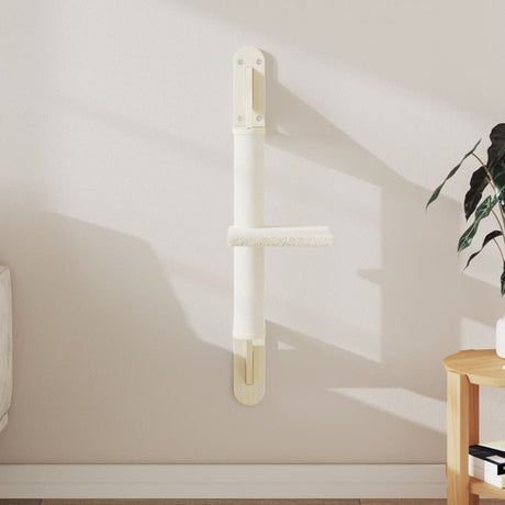 Wiszący mebel dla kota Vidaxl z drapakiem 85,5 cm w kolorze kremowym