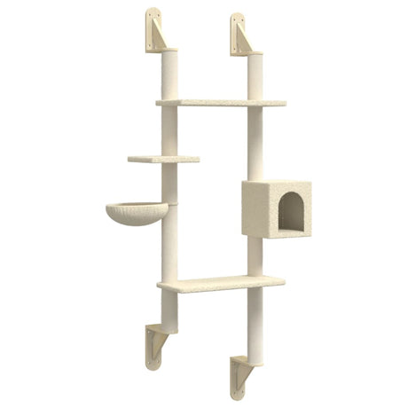 Wiszący mebel dla kota Vidaxl z drapakiem 180 cm w kolorze kremowym