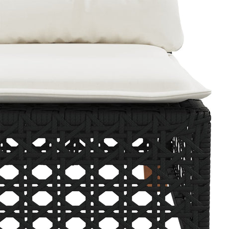 Vidaxl tuinhoekbank met kussens poly rattan zwart