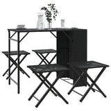 Vidaxl 5-delige tuinset inklapbaar poly rattan zwart