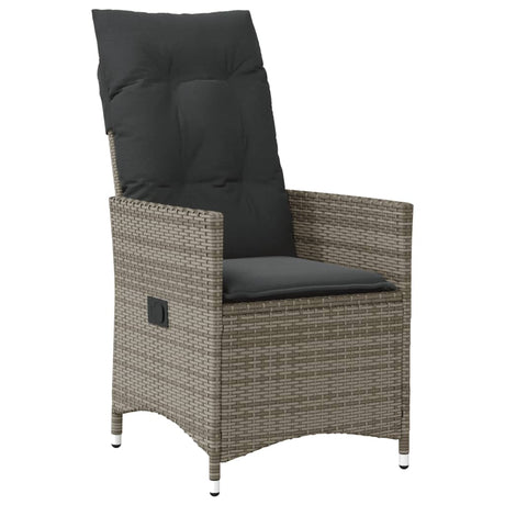 Vidaxl tuinstoelen 2 st verstelbaar met kussens poly rattan grijs