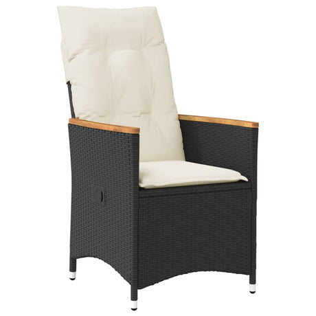 Vidaxl tuinstoelen 2 st verstelbaar met kussens poly rattan zwart