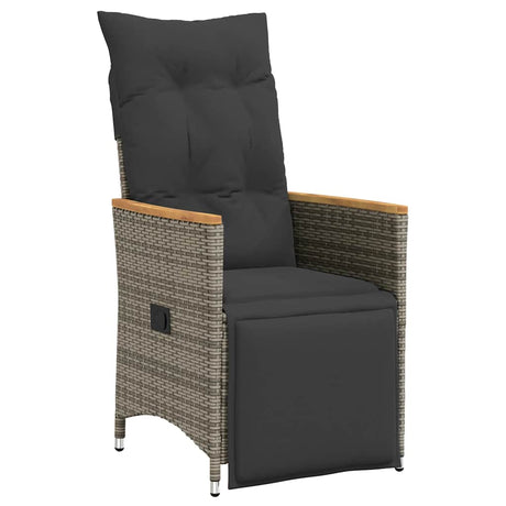 Vidaxl tuinstoelen 2 st verstelbaar met kussens poly rattan grijs