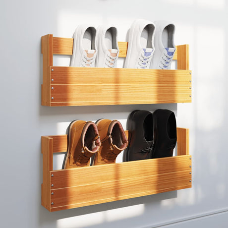 Półki na buty Vidaxx 2 szt. 59x8,5x23,5 cm lite drewno sosnowe, myte w kolorze brązowym
