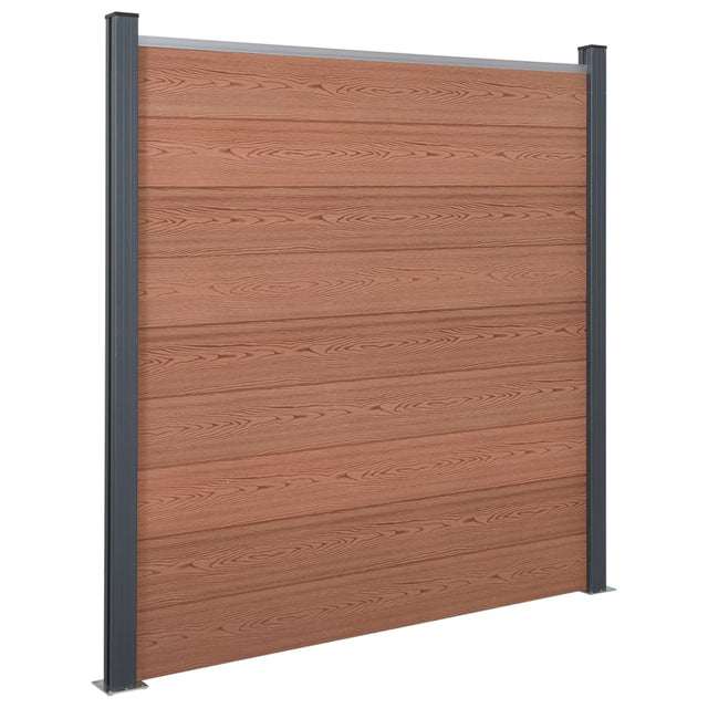 VidaXL Zestaw paneli ogrodzeniowych 180x186 cm HKC brązowy
