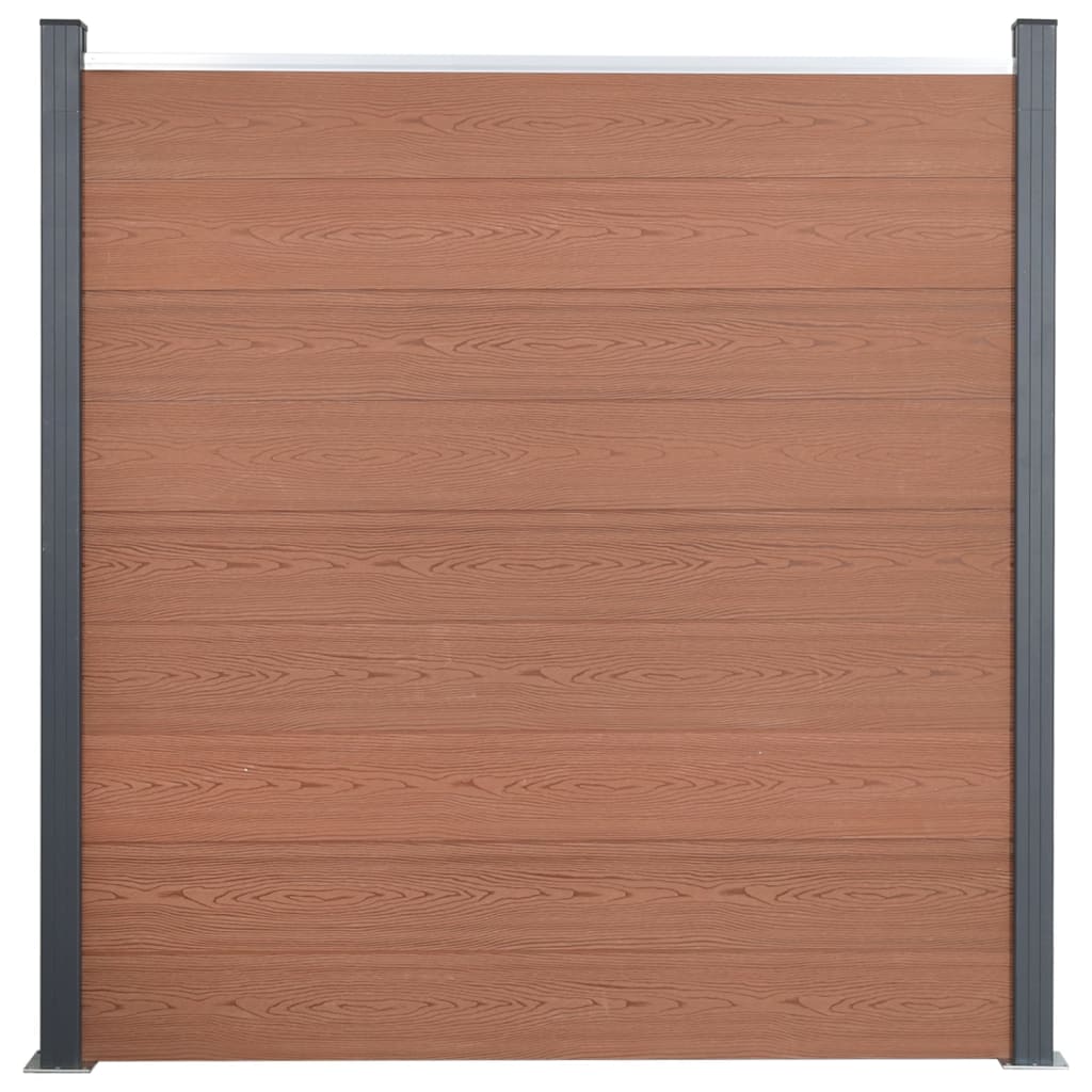 VidaXL Zestaw paneli ogrodzeniowych 180x186 cm HKC brązowy