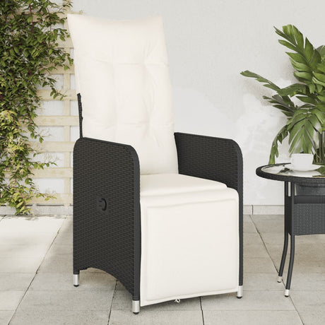 Vidaxl tuinstoelen 2 st verstelbaar met kussens poly rattan zwart