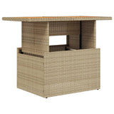 Vidaxl tuintafel 100x55x73 cm poly rattan en acaciahout beige