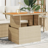 Vidaxl tuintafel 100x55x73 cm poly rattan en acaciahout beige