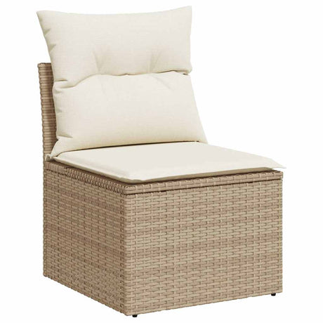 Vidaxl tuinstoel zonder armleuning met kussens poly rattan beige