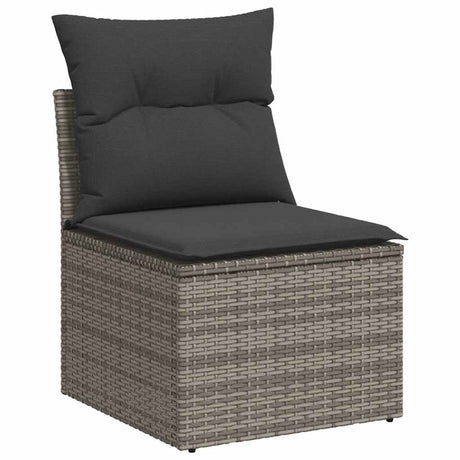 Vidaxl tuinbank zonder armleuning met kussens poly rattan grijs
