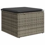 Vidaxl tuinkruk met kussen 55x55x37 cm poly rattan grijs