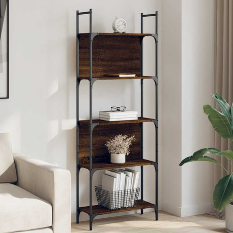 Vidaxl boekenkast 5-laags 60,5x24x166,5 cm bewerkt hout bruineiken