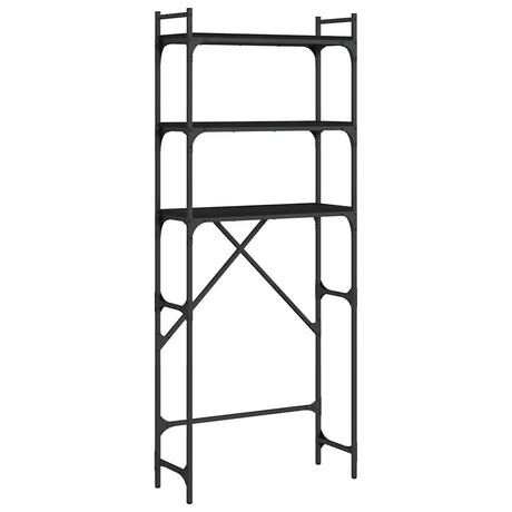 Stojak na pralkę Vidaxx 67x25x163 cm wykończony drewnem w kolorze czarnym