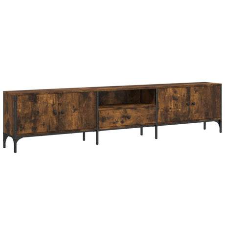 Vidaxl tv-meubel met lade 200x25x44 cm bewerkt hout gerookt eikenkleur
