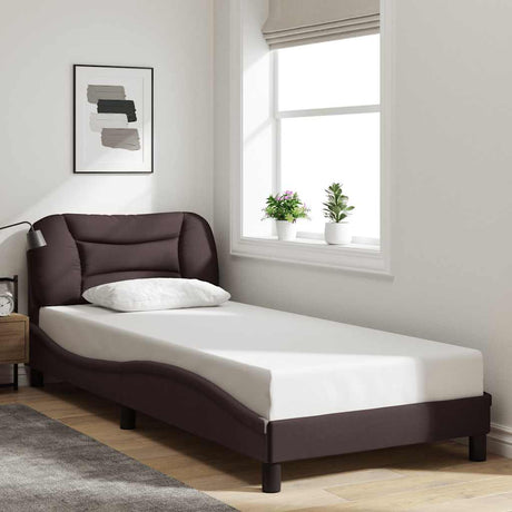 Vidaxl bedframe zonder matras hvar 90x200 cm stof donkerbruin