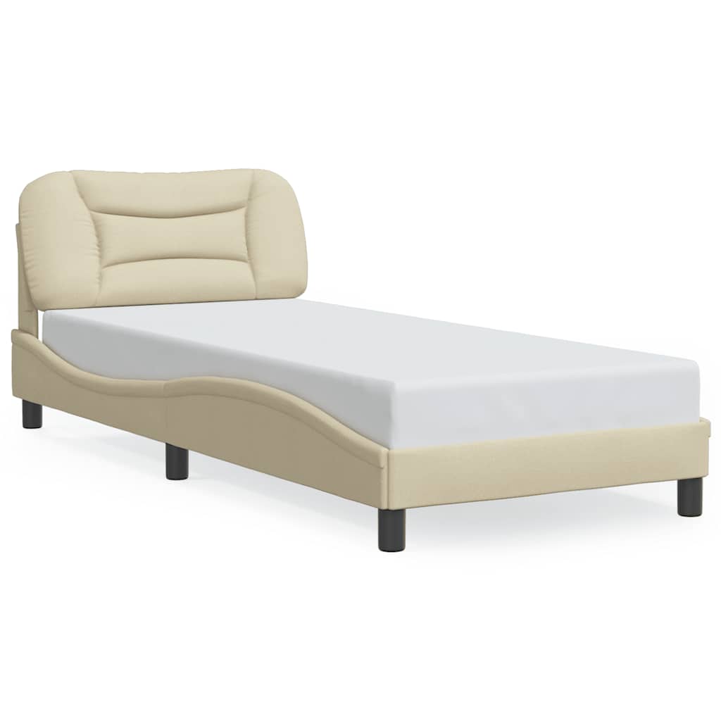 Vidaxl bedframe zonder matras hvar 90x200 cm stof crèmekleurig