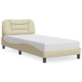 Vidaxl bedframe zonder matras hvar 90x200 cm stof crèmekleurig