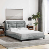 Vidaxl bedframe zonder matras hvar stof lichtgrijs 140x200 cm