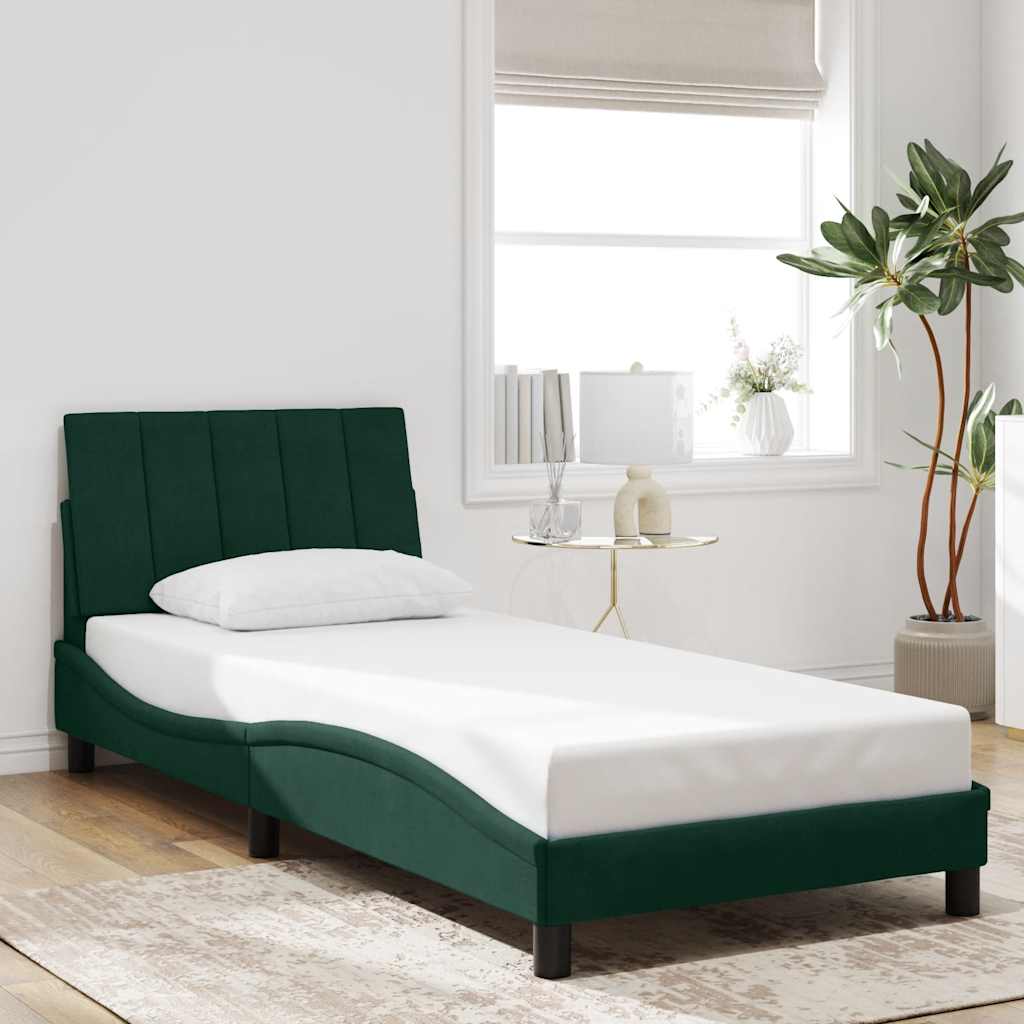 Vidaxl bedframe zonder matras hanko 80x200 cm fluweel donkergroen