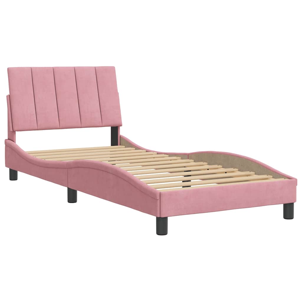 Vidaxl bedframe zonder matras hanko fluweel roze 80x200 cm