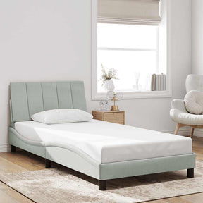 Vidaxl bedframe zonder matras hanko 100x200 cm fluweel lichtgrijs