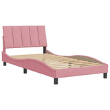 Vidaxl bedframe zonder matras hanko fluweel roze 100x200 cm