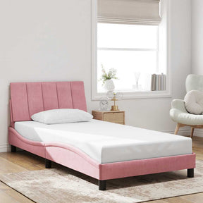 Vidaxl bedframe zonder matras hanko fluweel roze 100x200 cm