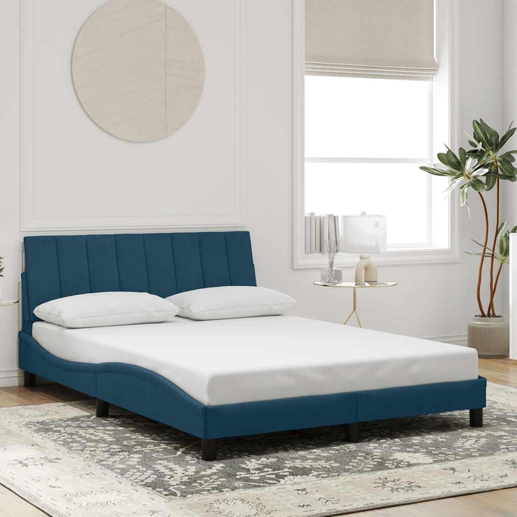 Vidaxl bedframe zonder matras hanko fluweel blauw 140x190 cm