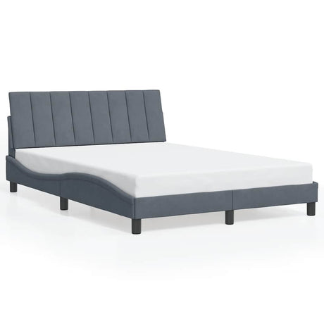 Vidaxl bedframe zonder matras hanko 140x200 cm fluweel donkergrijs