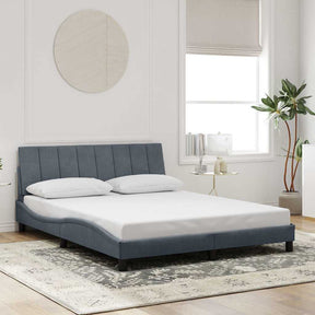 Vidaxl bedframe zonder matras hanko 160x200 cm fluweel donkergrijs