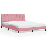 Vidaxl bedframe zonder matras hanko fluweel roze 160x200 cm