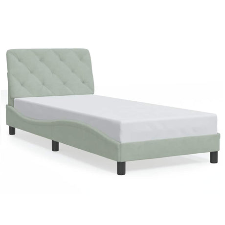 Vidaxl bedframe zonder matras 80x200 cm fluweel lichtgrijs