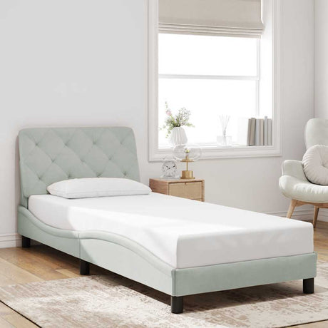 Vidaxl bedframe zonder matras 80x200 cm fluweel lichtgrijs