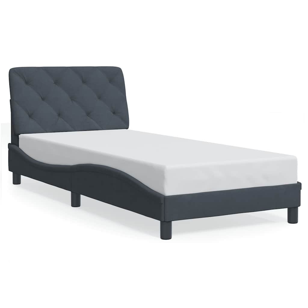 Vidaxl bedframe zonder matras 80x200 cm fluweel donkergrijs