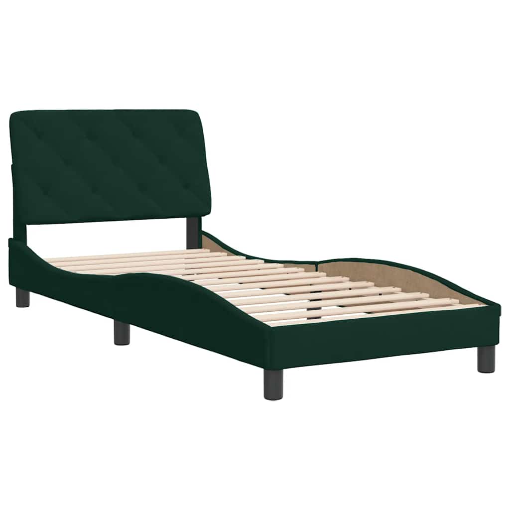 Vidaxl bedframe zonder matras 80x200 cm fluweel donkergroen