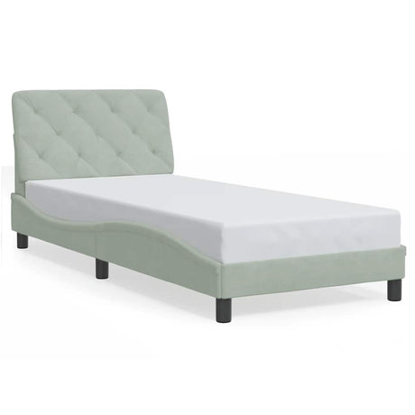 Vidaxl bedframe zonder matras 90x200 cm fluweel lichtgrijs