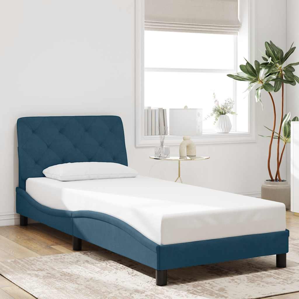 Vidaxl bedframe zonder matras fluweel blauw 90x200 cm