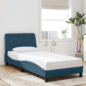 Vidaxl bedframe zonder matras fluweel blauw 90x200 cm