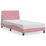 Vidaxl bedframe zonder matras fluweel roze 100x200 cm