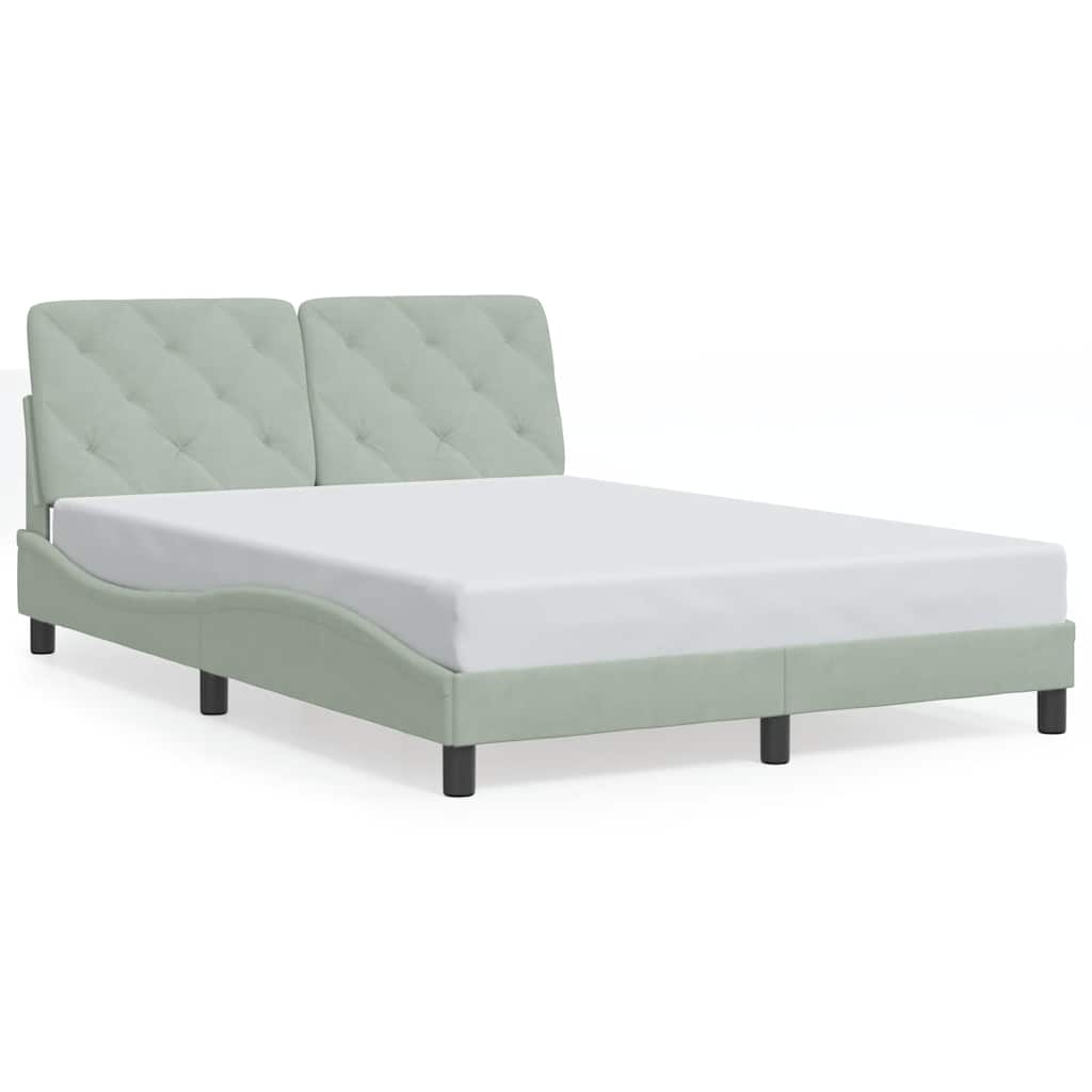Vidaxl bedframe zonder matras 120x200 cm fluweel lichtgrijs
