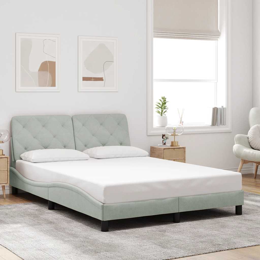 Vidaxl bedframe zonder matras 120x200 cm fluweel lichtgrijs