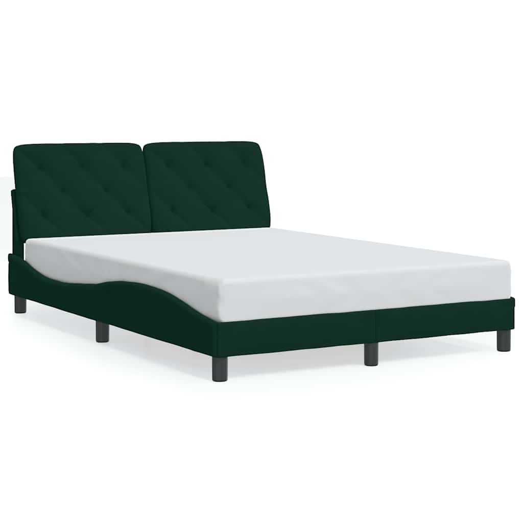 Vidaxl bedframe zonder matras 120x200 cm fluweel donkergroen
