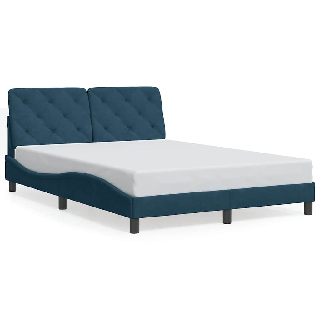 Vidaxl bedframe zonder matras fluweel blauw 120x200 cm