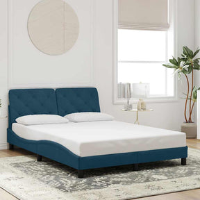 Vidaxl bedframe zonder matras fluweel blauw 120x200 cm