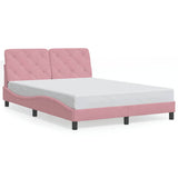 Vidaxl bedframe zonder matras fluweel roze 140x200 cm