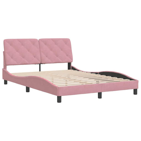Vidaxl bedframe zonder matras fluweel roze 140x200 cm