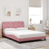 Vidaxl bedframe zonder matras fluweel roze 140x200 cm