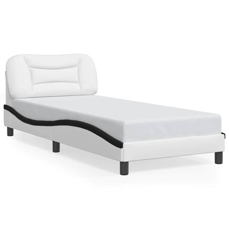 Vidaxl bedframe zonder matras hvar kunstleer wit en zwart 80x200 cm
